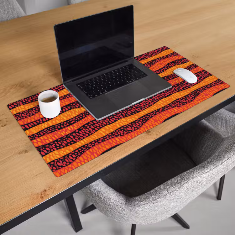 Bureau onderlegger - Oranje - Roze - Expressief - Patroon — 3