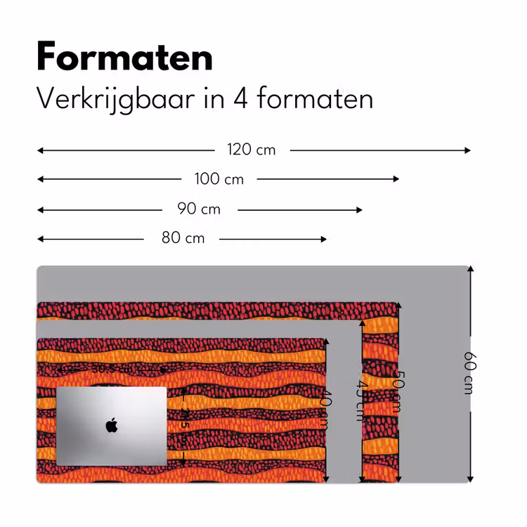 Bureau onderlegger - Oranje - Roze - Expressief - Patroon — 8