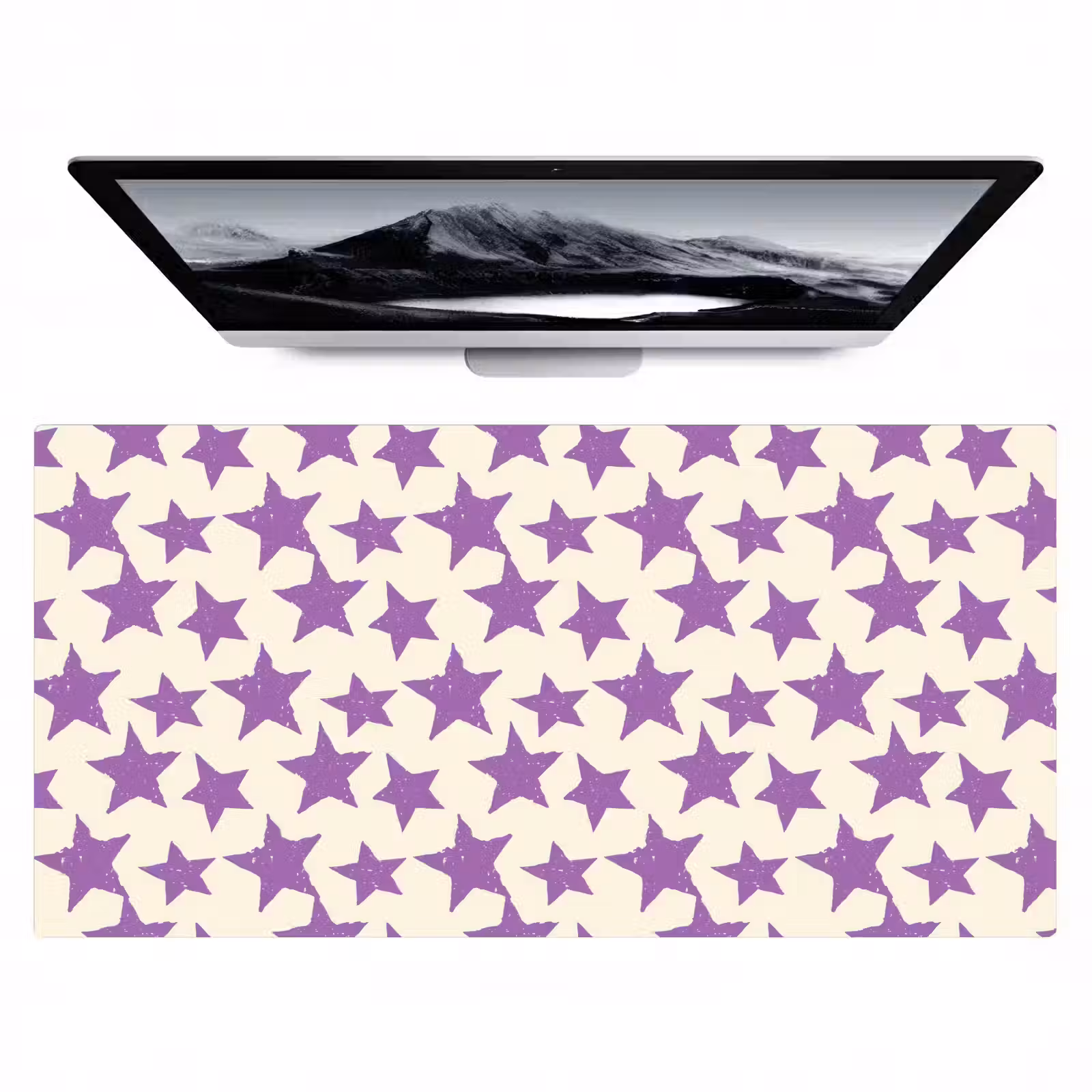 Bureau onderlegger - Paars - Geometrisch - Sterren - Stempel - Patroon — 1