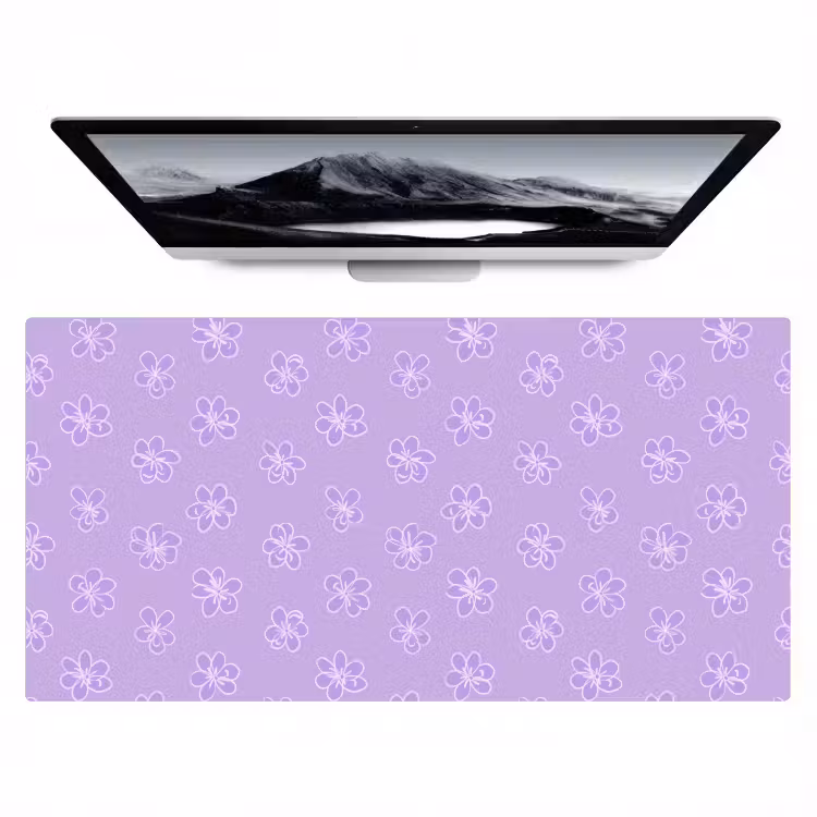 Bureau onderlegger - Lila - Botanisch - Bloemen - Handgetekend - Patroon — 1