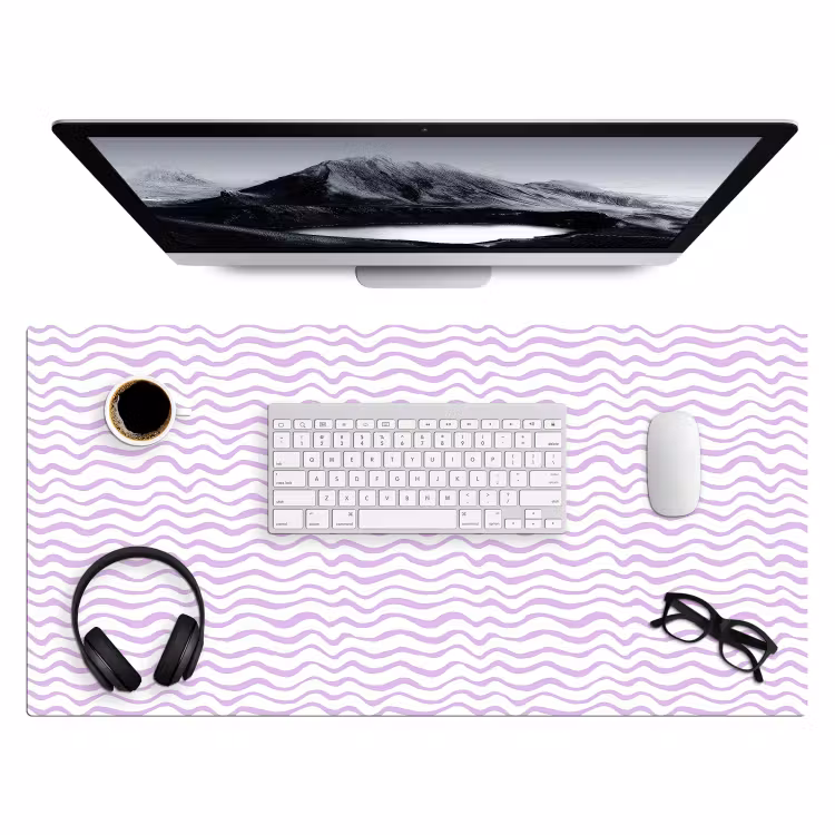 Bureau onderlegger - Lila - Geometrisch - Golfjes - Lijnen - Patroon — 4