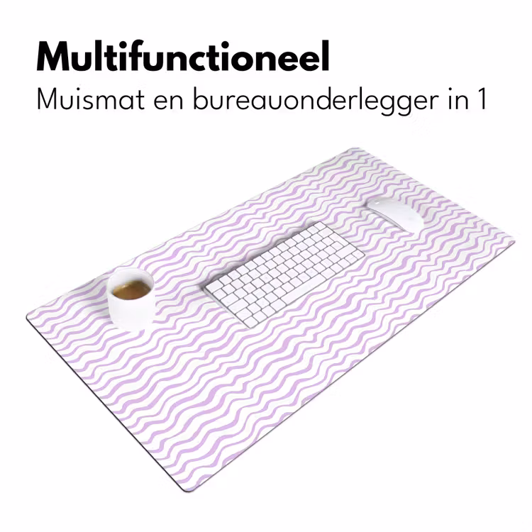 Bureau onderlegger - Lila - Geometrisch - Golfjes - Lijnen - Patroon — 7