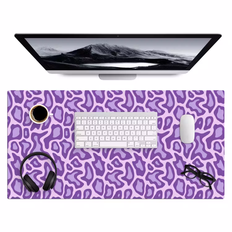 Bureau onderlegger - Paars - Abstract - Luipaard - Vlekken - Groovy - Patroon — 4