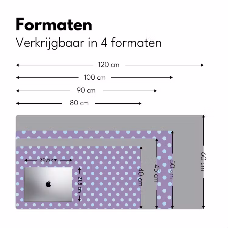 Bureau onderlegger - Paars - Blauw - Geometrisch - Stippen - Polka Dot - Patroon — 8