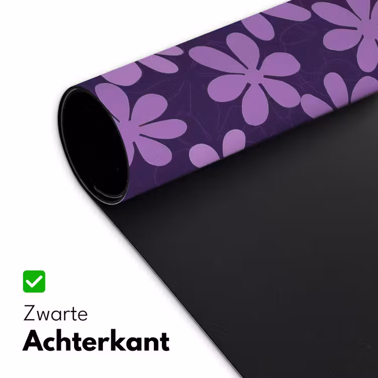 Bureau onderlegger - Paars - Botanisch - Bloemen - Retro - Patroon — 5