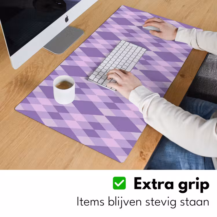 Bureau onderlegger - Paars - Geometrisch - Ruiten - Argyle - Patroon — 6