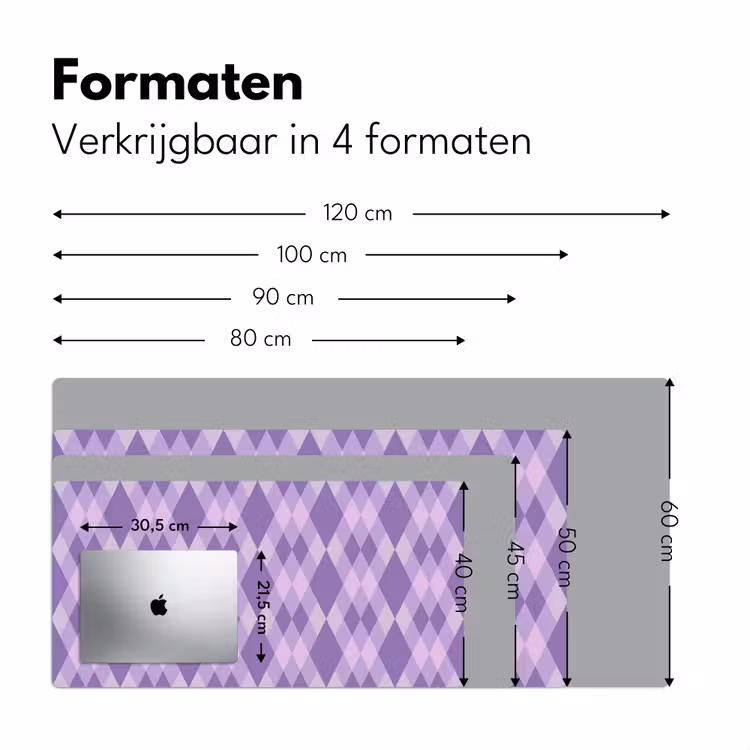 Bureau onderlegger - Paars - Geometrisch - Ruiten - Argyle - Patroon — 8