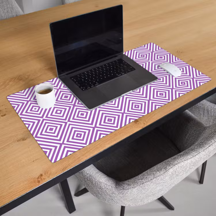 Bureau onderlegger - Paars - Geometrisch - Ruiten - Concentrisch - Patroon — 3