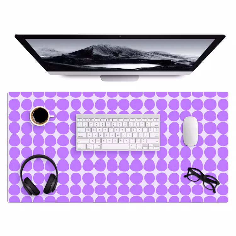 Bureau onderlegger - Paars - Geometrisch - Stippen - Polka Dot - Patroon — 4