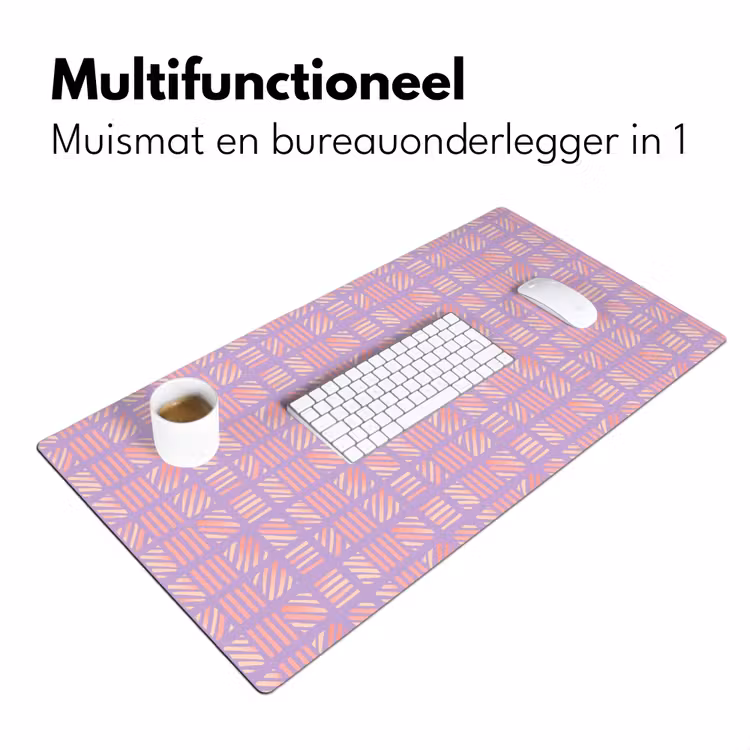 Bureau onderlegger - Paars - Roze - Geometrisch - Strepen - Blokken - Patroon — 7