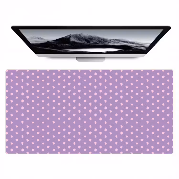 Bureau onderlegger - Paars - Roze - Sterren - Geometrisch - Patroon — 1