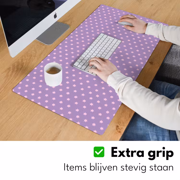 Bureau onderlegger - Paars - Roze - Sterren - Geometrisch - Patroon — 6