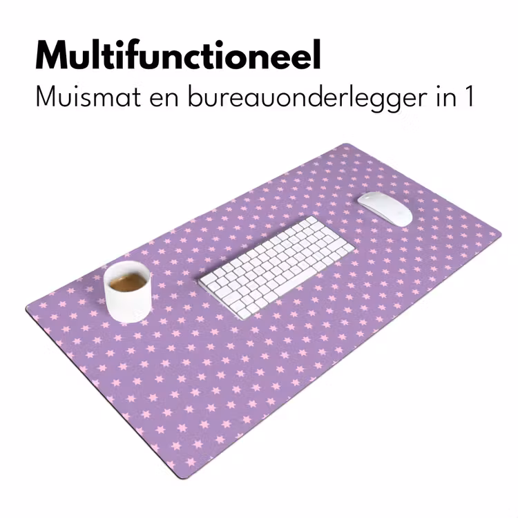 Bureau onderlegger - Paars - Roze - Sterren - Geometrisch - Patroon — 7
