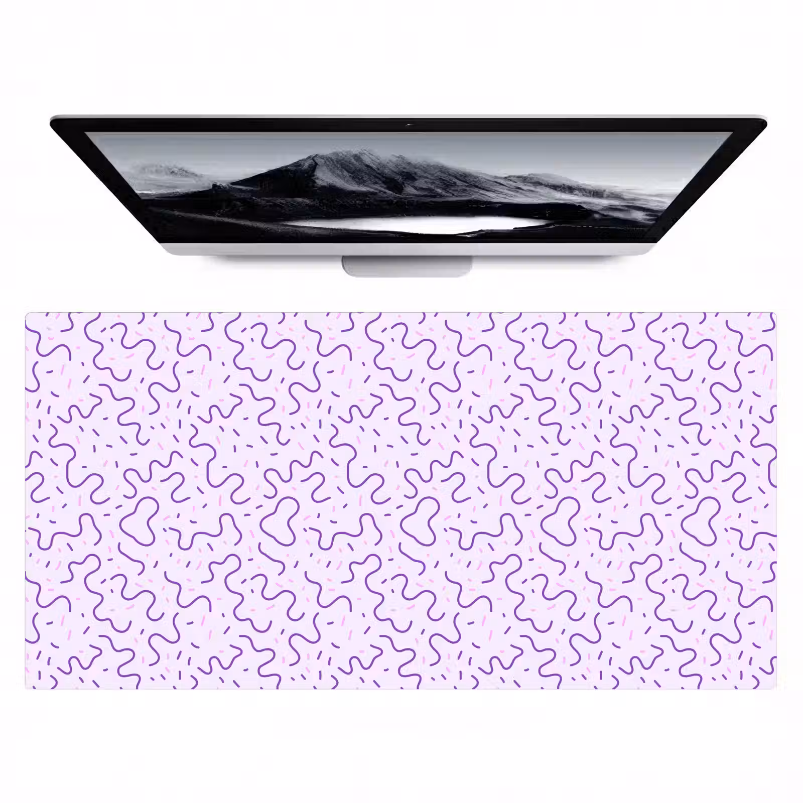 Bureau onderlegger - Paars - Abstract - Memphis - Retro - Spikkels - Patroon — 1