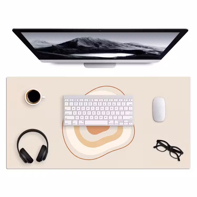 Bureau onderlegger - Abstract - Organisch - Modern - Beige - Kunst — 4