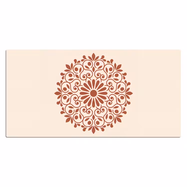 Bureau onderlegger - Decoratie - Cirkel - Symmetrisch - Modern - Roodbruin — 2