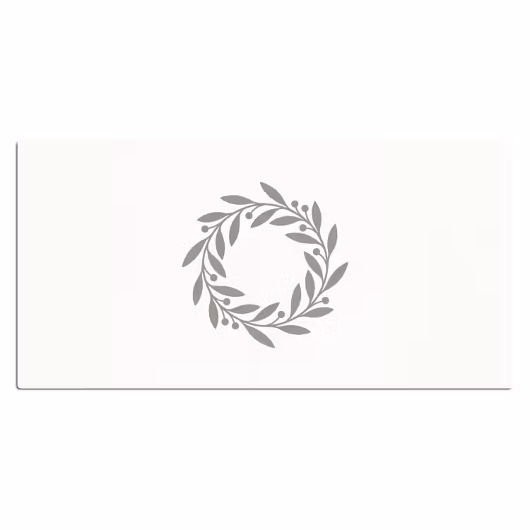 Bureau onderlegger - Krans - Bladeren - Natuur - Minimalistisch - Grijs — 2