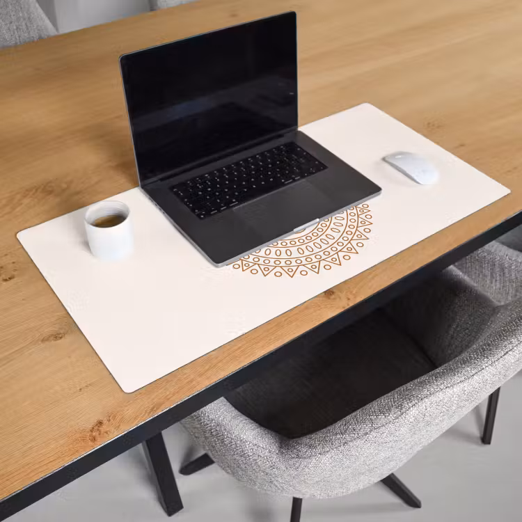 Bureau onderlegger - Mandala - Geometrisch - Abstract - Oosters - Bruin — 3