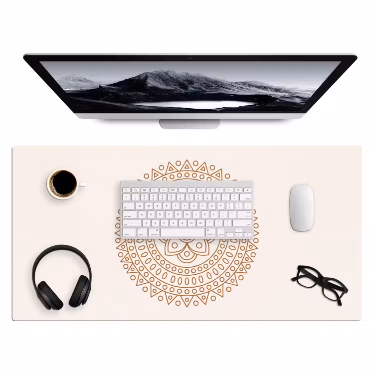 Bureau onderlegger - Mandala - Geometrisch - Abstract - Oosters - Bruin — 4