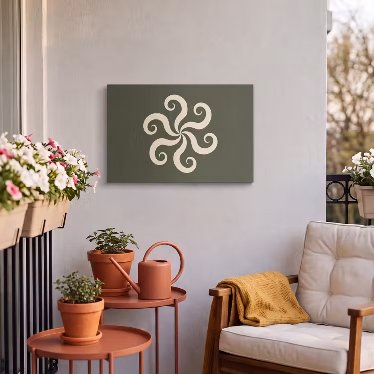 Buiten canvas - Patroon - Spiraal - Abstract - Modern - Groen — 3