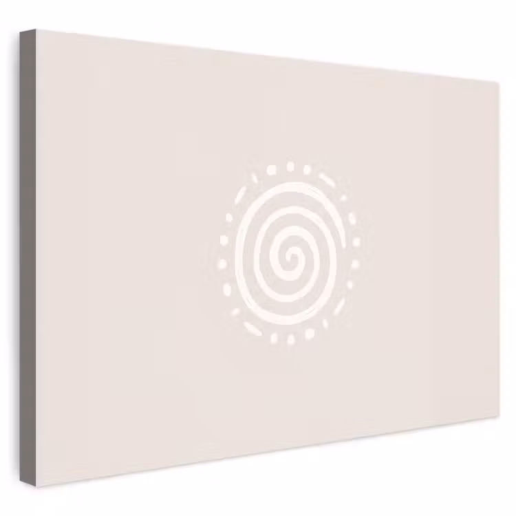 Buiten canvas - Symbool - Spiraal - Abstract - Minimalistisch - Beige — 1