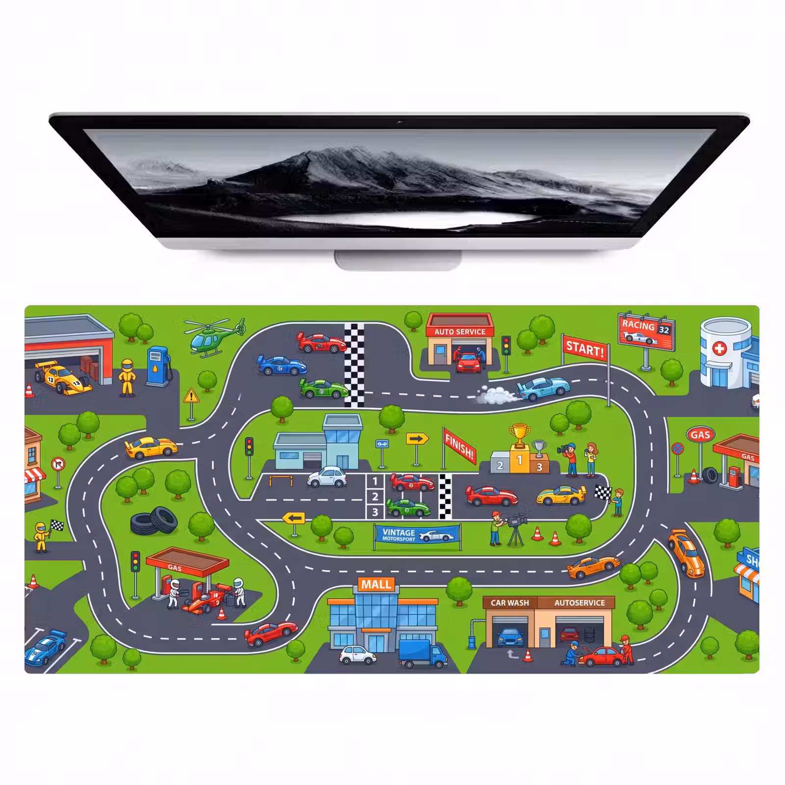 Bureau onderlegger - Circuit - Auto - Cartoon — 1