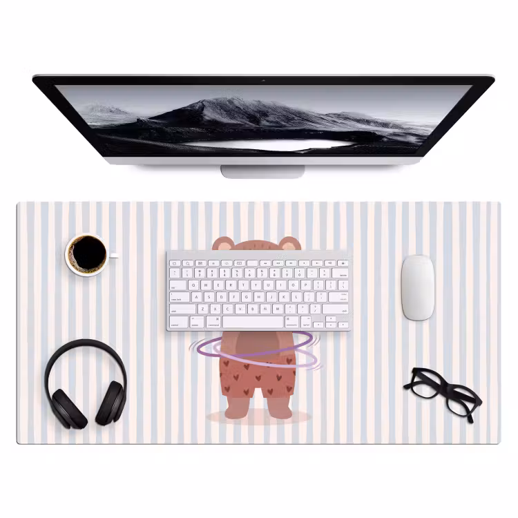 Bureau onderlegger - Beer - Hoepel - Kinderkamer - Illustratie - Bruin — 4