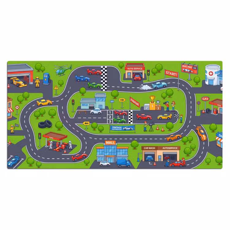 Bureau onderlegger - Circuit - Auto - Cartoon — 2