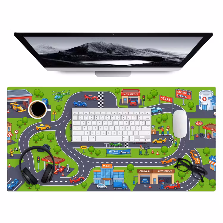 Bureau onderlegger - Circuit - Auto - Cartoon — 4