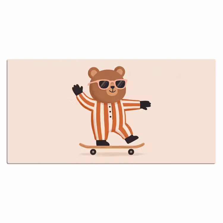 Bureau onderlegger - Dieren - Skateboard - Spel - Cartoon - Roze — 2