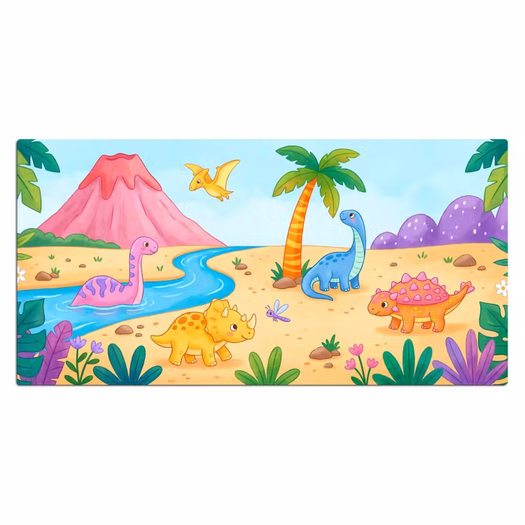 Bureau onderlegger - Dinosaurus - Jungle - Illustratie — 2