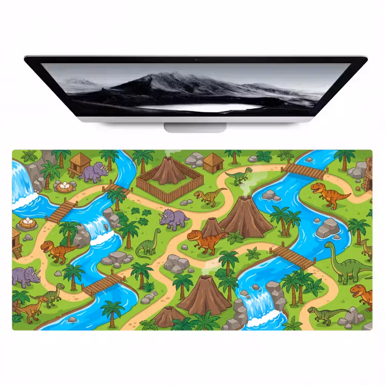 Bureau onderlegger - Dinosaurus - Landschap - Cartoon — 1