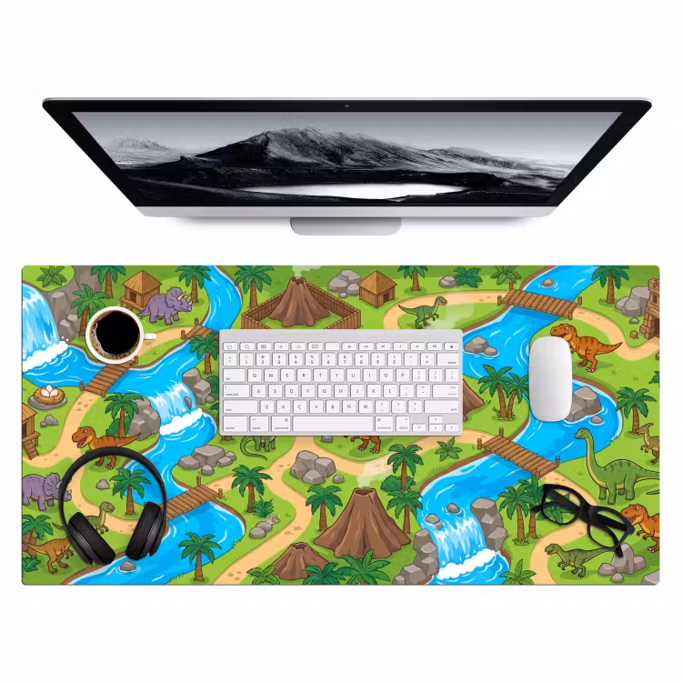 Bureau onderlegger - Dinosaurus - Landschap - Cartoon — 4