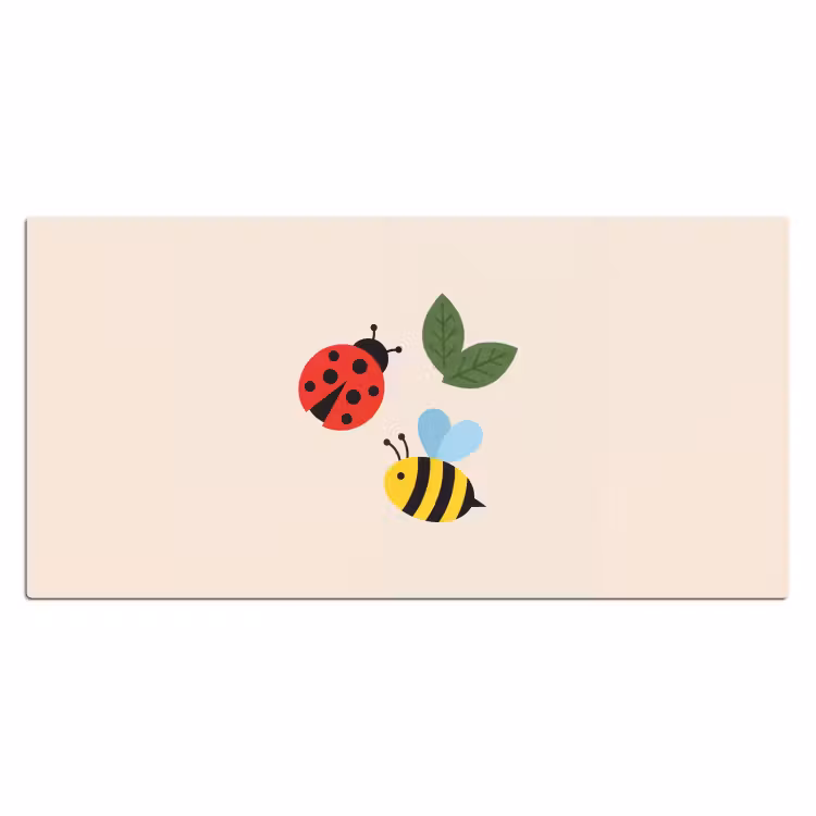 Bureau onderlegger - Insect - Blad - Natuur - Speels - Illustratie — 2