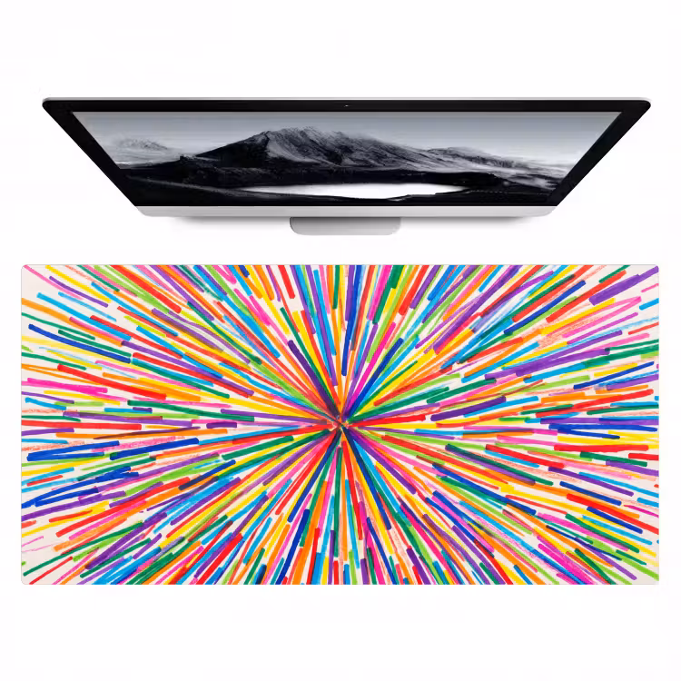 Bureau onderlegger - Lijnen - Kleurrijk - Abstract — 1
