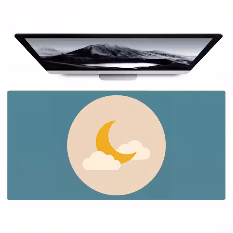 Bureau onderlegger - Maan - Wolken - Natuur - Abstract - Geel — 1