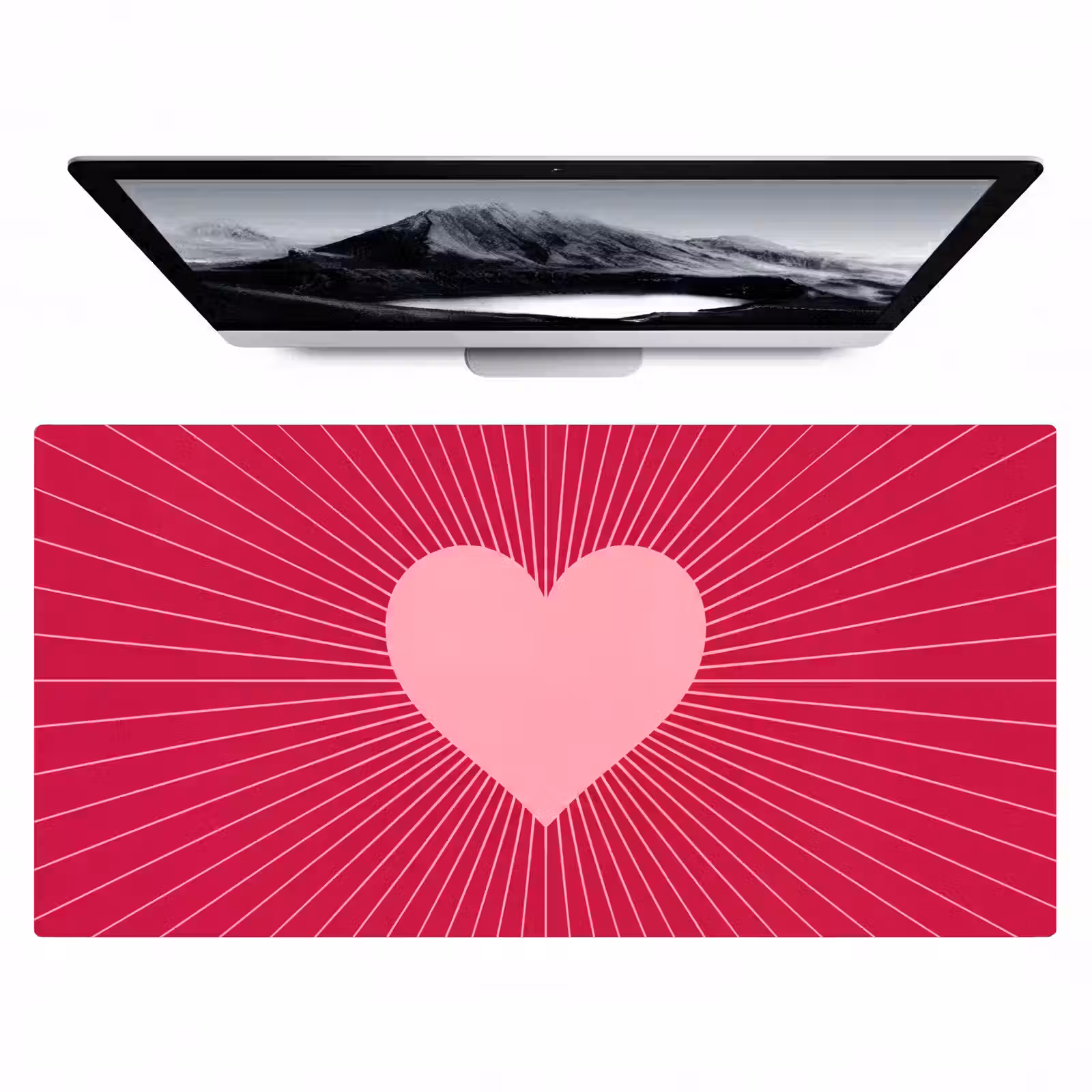 Bureau onderlegger - Hart - Stralen - Liefde - Abstract - Roze — 1