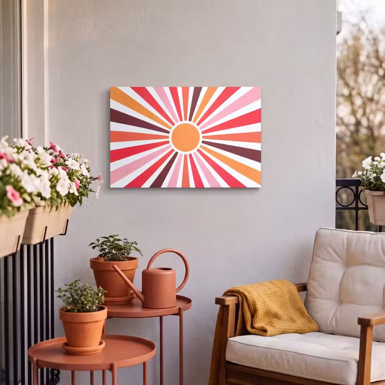 Buiten canvas - Zon - Stralen - Abstract - Kleurrijk — 3