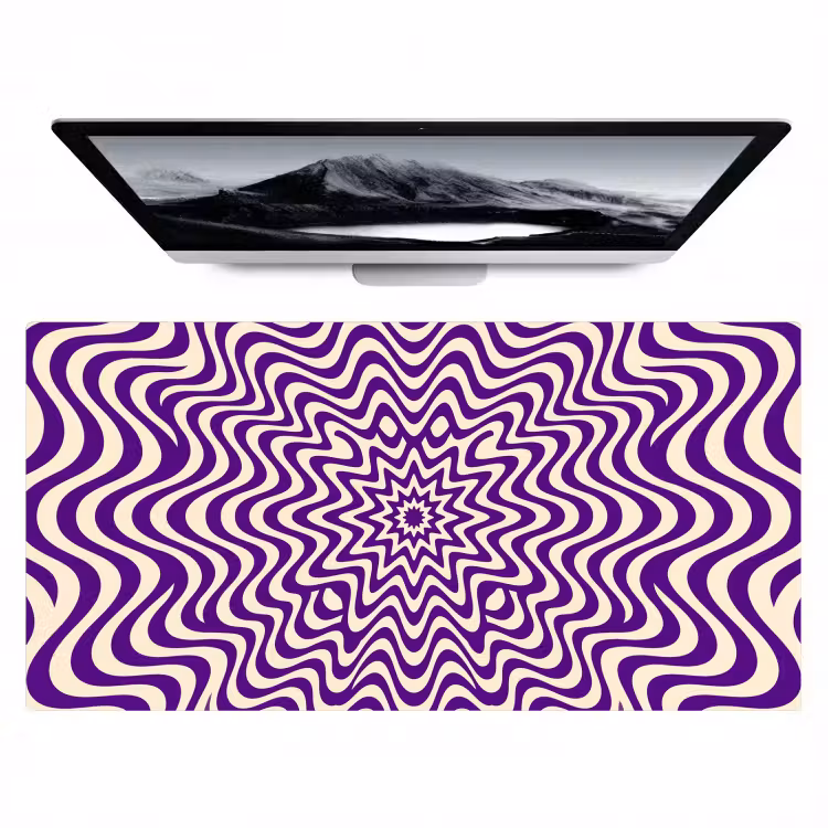 Bureau onderlegger - Abstract - Golven - Optisch - Modern - Paars — 1
