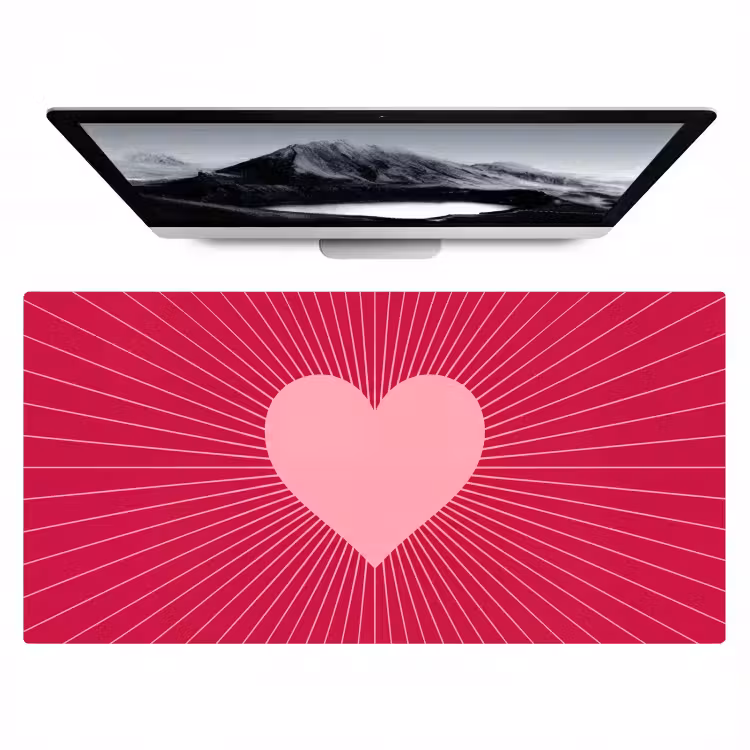 Bureau onderlegger - Hart - Stralen - Liefde - Abstract - Roze — 1