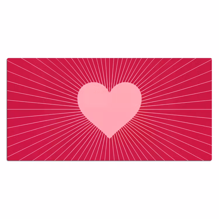 Bureau onderlegger - Hart - Stralen - Liefde - Abstract - Roze — 2