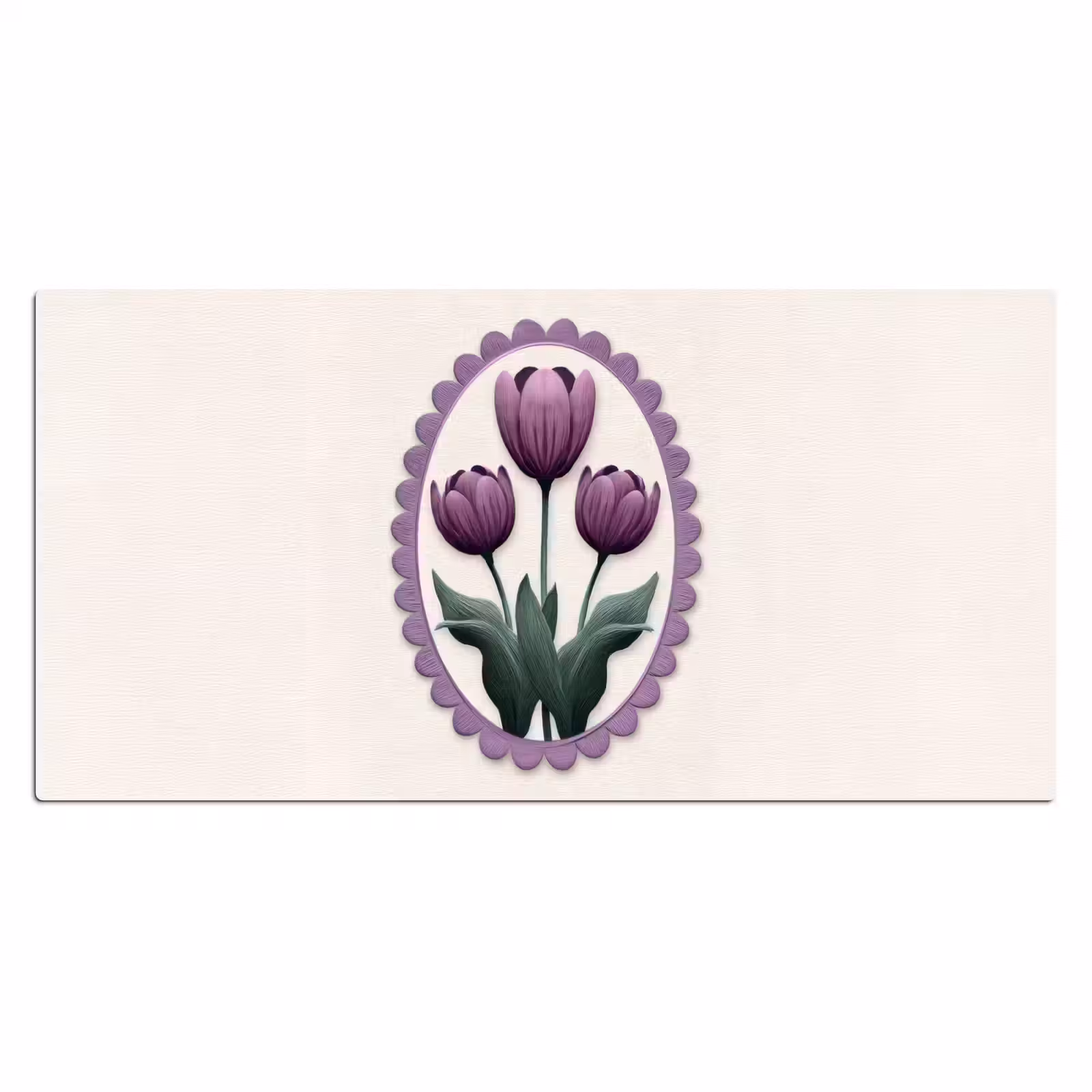 Bureau onderlegger - Tulpen - Paars - Lijst - Bladeren — 1