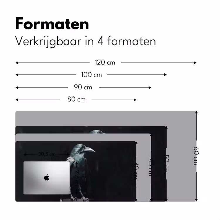 Bureau onderlegger - Raaf - Vogels - Zwart — 7