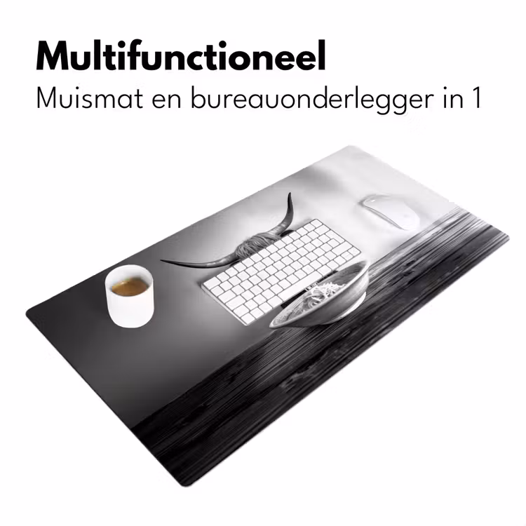 Bureau onderlegger - Schotse Hooglander - Spaghetti - Dieren - Zwart wit — 6