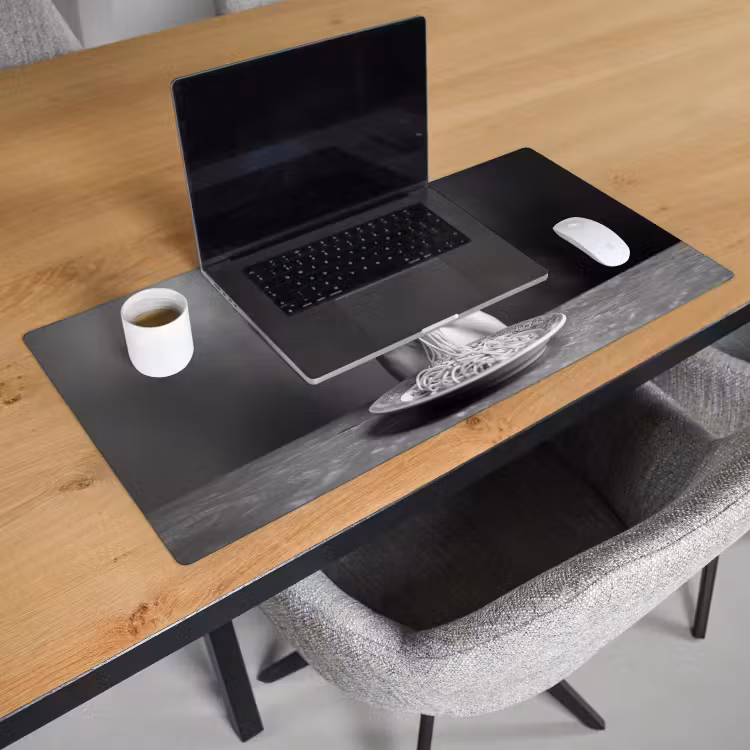 Bureau onderlegger - Sphynx - Kat - Dieren - Humor - Spaghetti - Zwart Wit — 2
