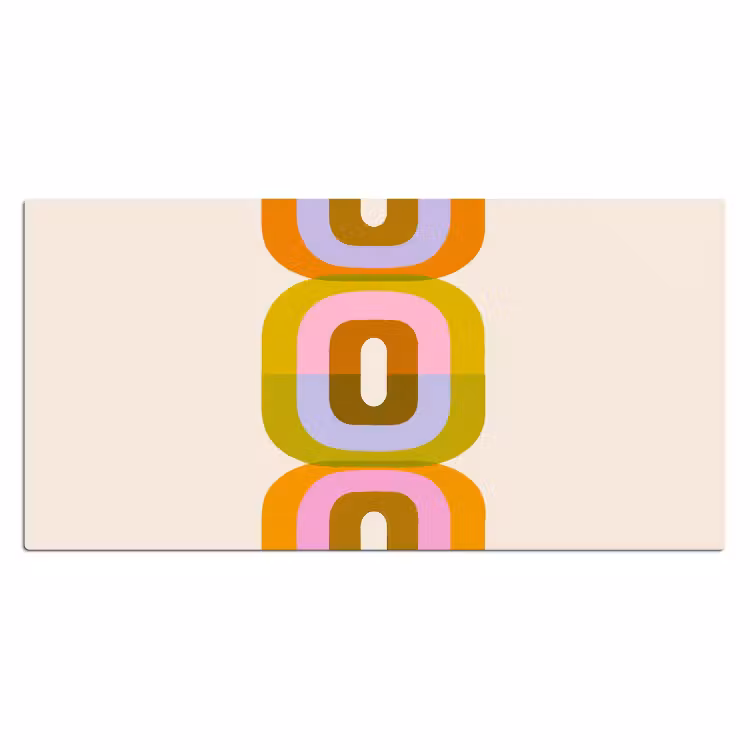 Bureau onderlegger - Stapel - Vormen - Geblokt - Oranje — 1