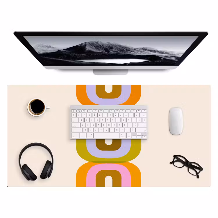 Bureau onderlegger - Stapel - Vormen - Geblokt - Oranje — 3