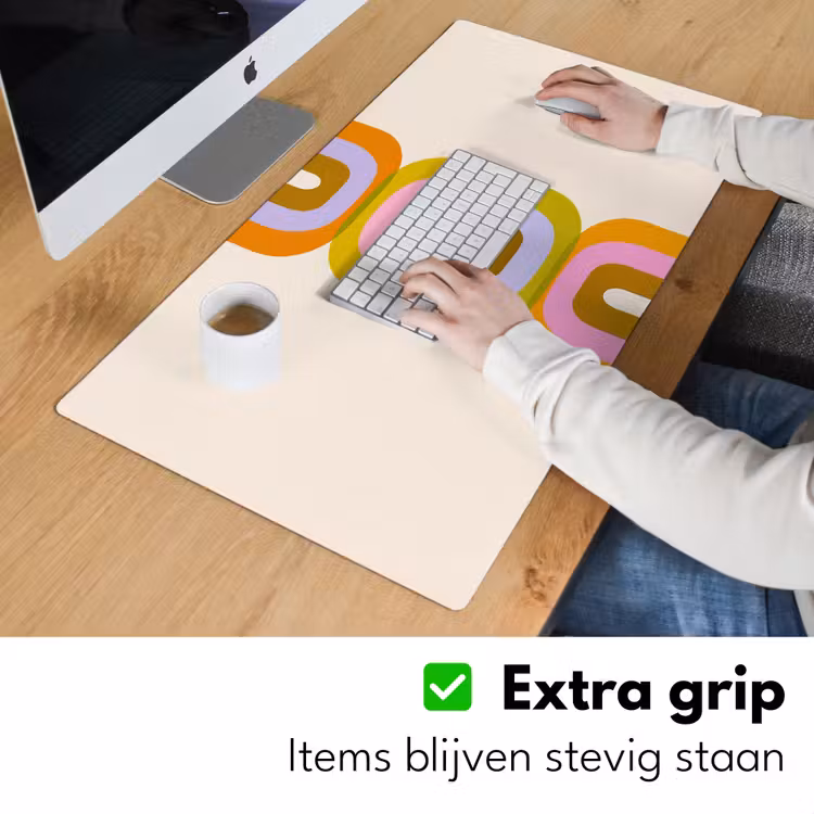 Bureau onderlegger - Stapel - Vormen - Geblokt - Oranje — 5