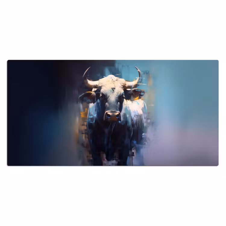 Bureau onderlegger - Stier - Zwart - Abstract - Horens — 1