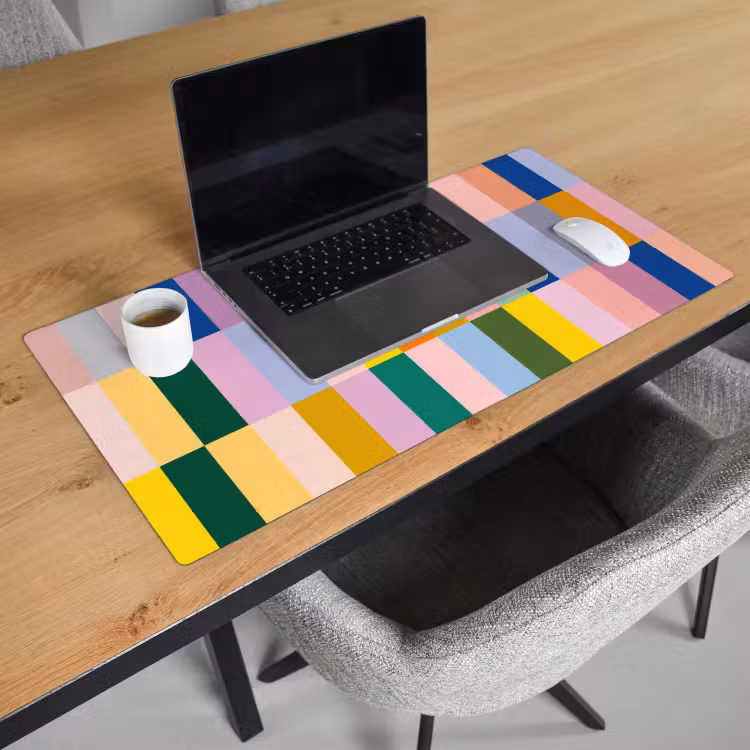 Bureau onderlegger - Stroken - Blauw - Patroon - Abstract — 2